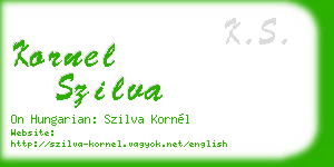 kornel szilva business card